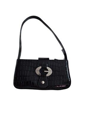 Guess Black Crocodile Embossed Small Bag